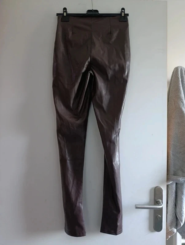 Legging de cuero sintético marrón XS - cintura alta - efecto cuero – photo 9